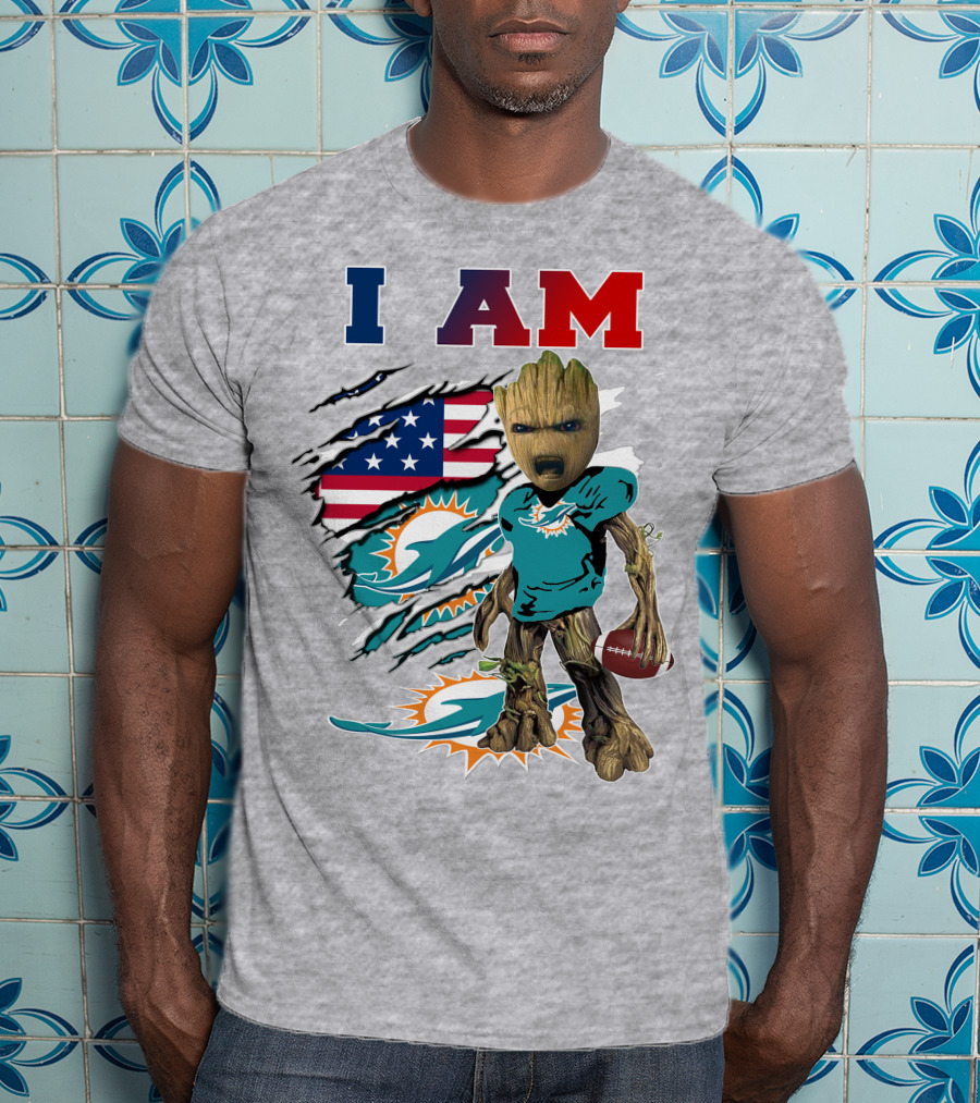 I Am Groot Miami Dolphins Nfl Football T-Shirt