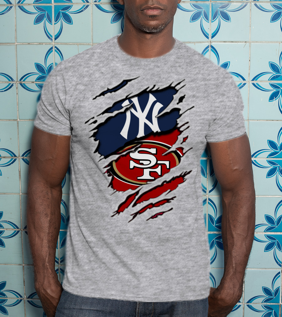 49ers Yankees Sf Ny Logos Clash T-Shirt