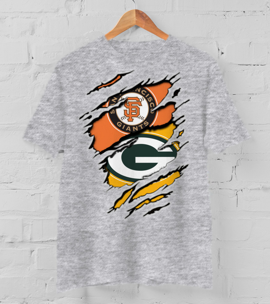 San Francisco Giants And Green Bay Packers Combined T-Shirt