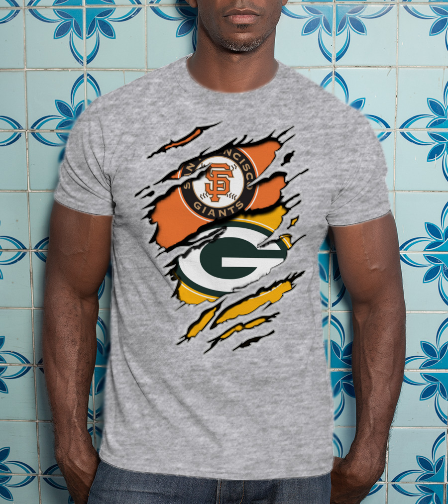 San Francisco Giants And Green Bay Packers Combined T-Shirt