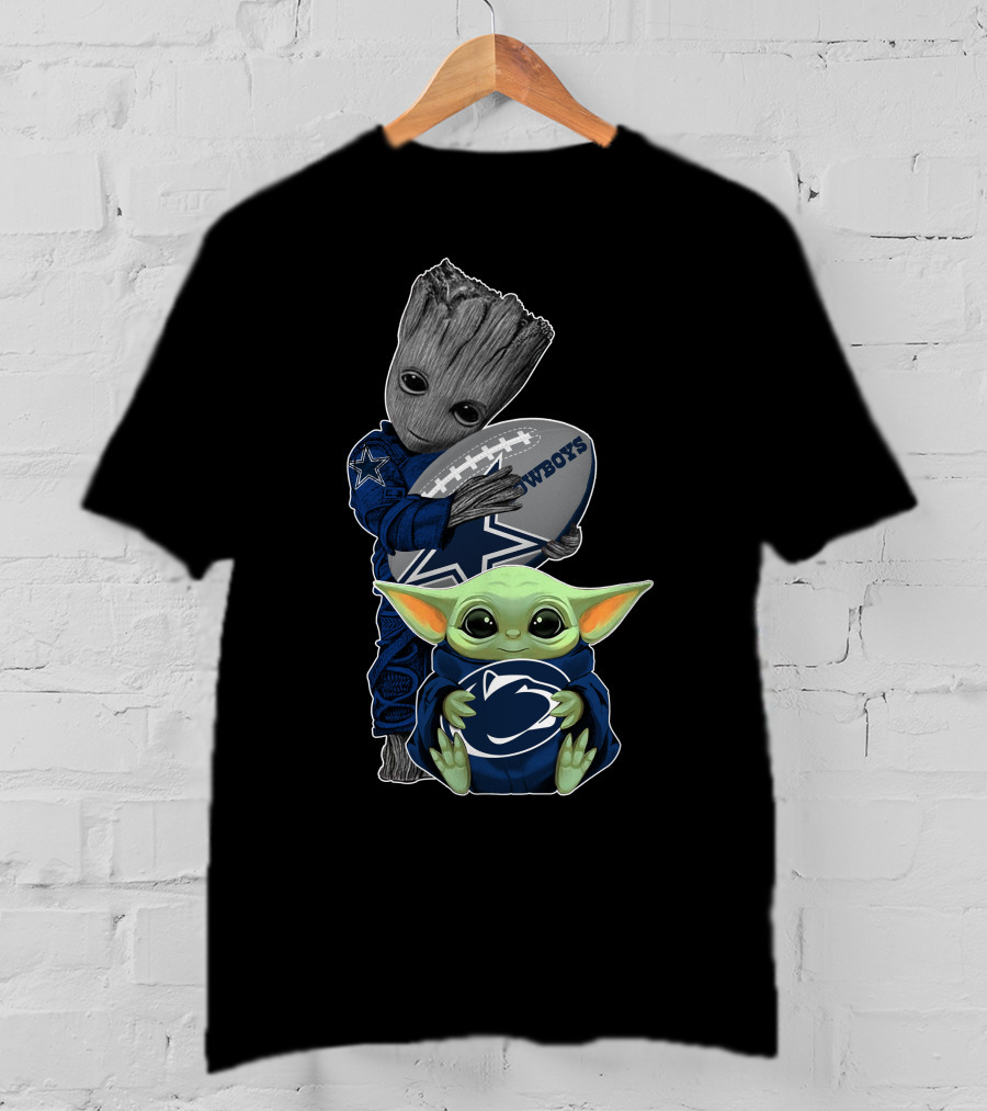 Cowboys Football Baby Alien And Tree Creature With Penn State T-Shirt