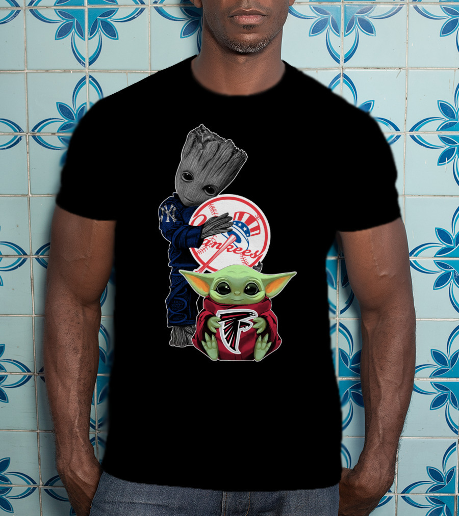 Yankees Groot Braves Baby Yoda T-Shirt