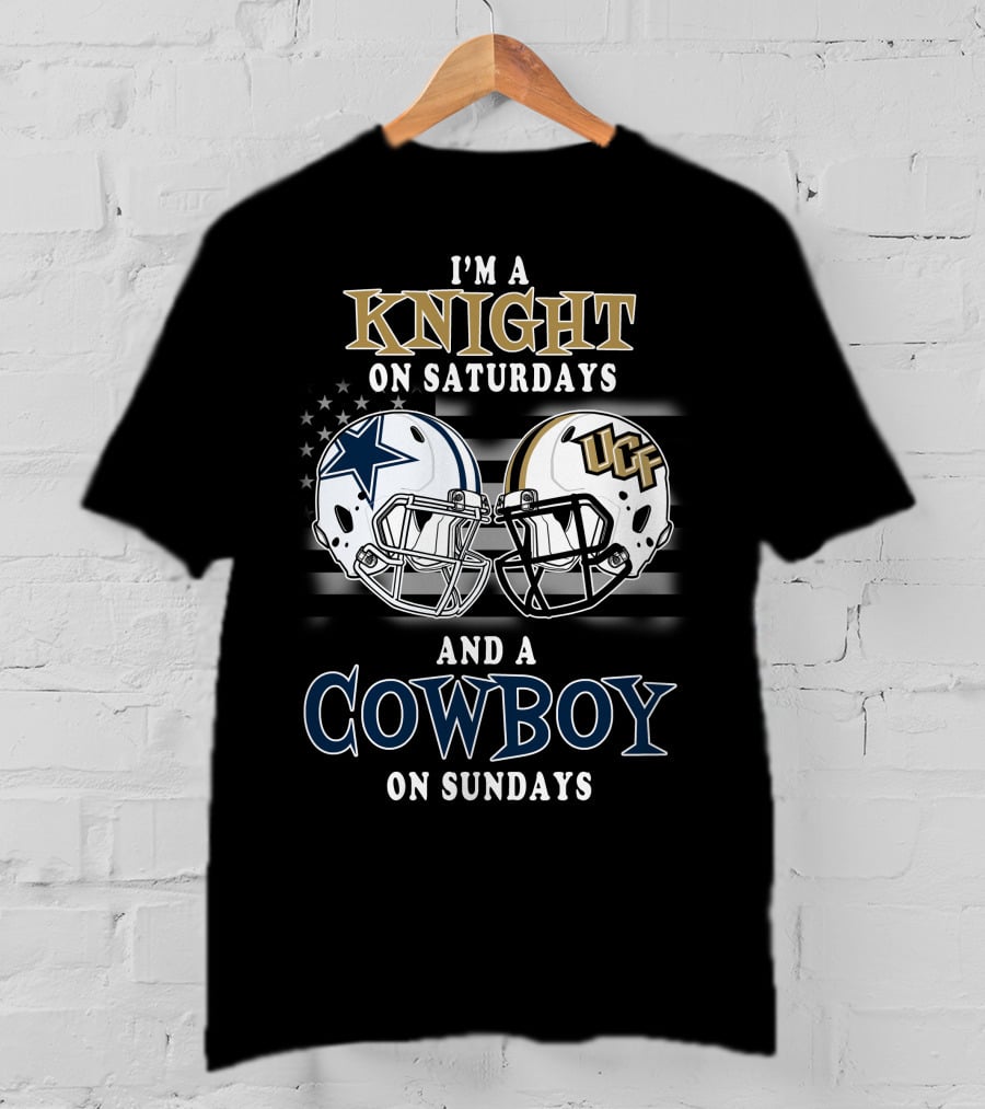 I'm A Knight On Saturdays And A Cowboy On Sundays Ucf Cowboys Football Helmets T-Shirt