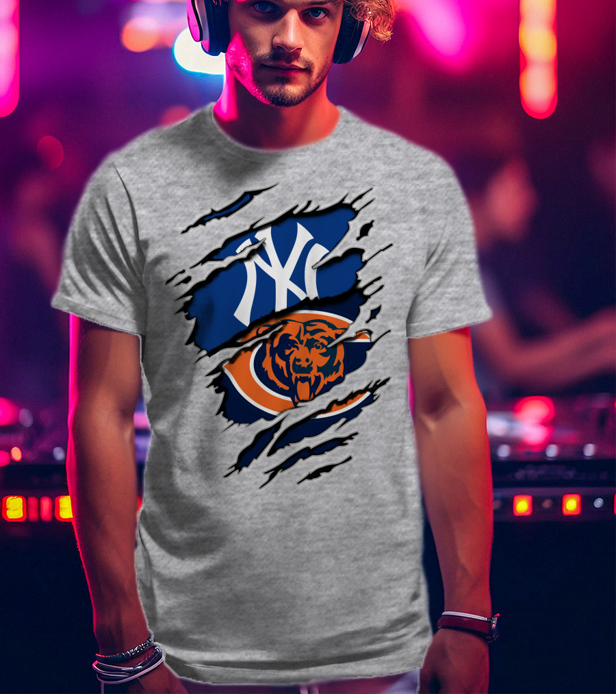 Chicago Bears New York Yankees Mashup T-Shirt
