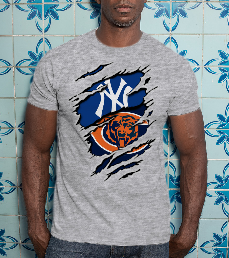Chicago Bears New York Yankees Mashup T-Shirt