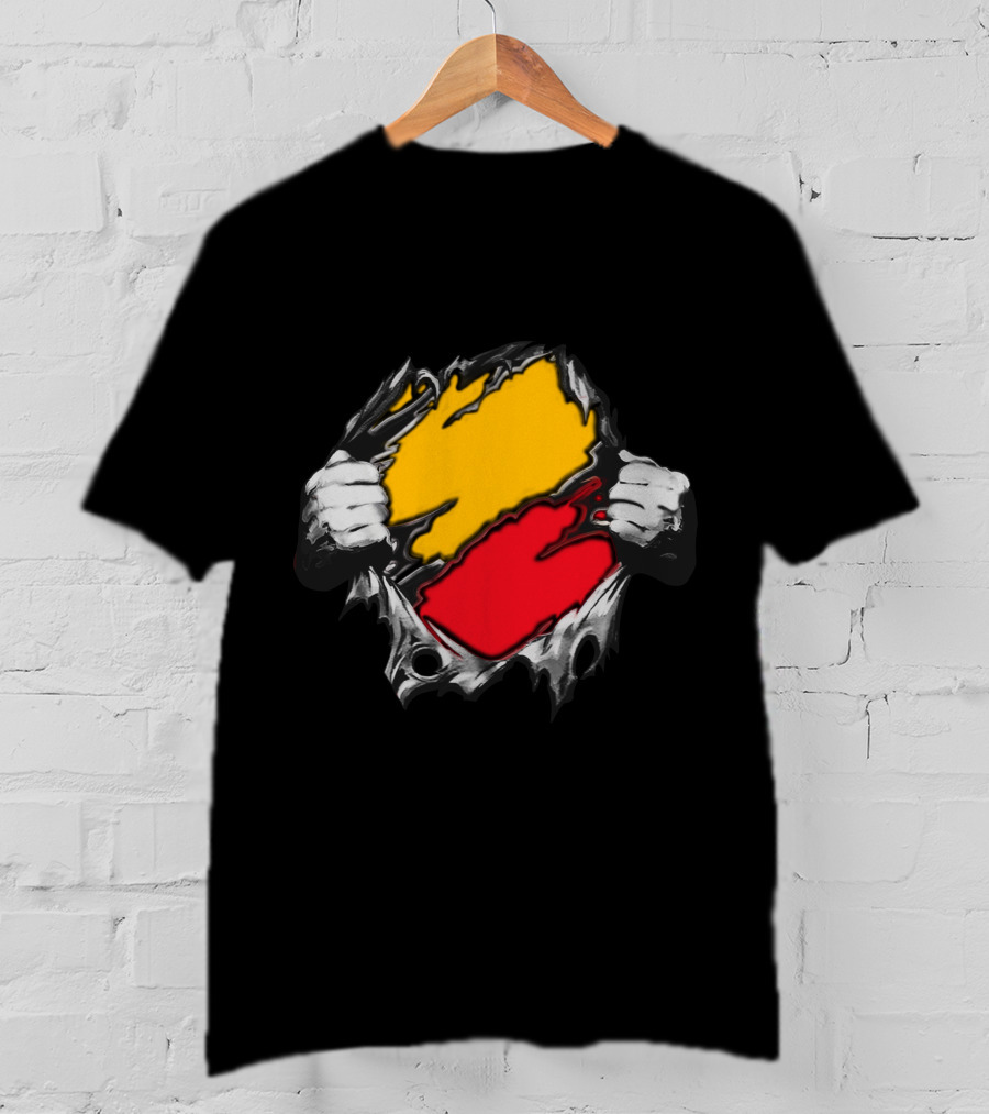Geo-Florida Ripped Flag Colors Hand T-Shirt