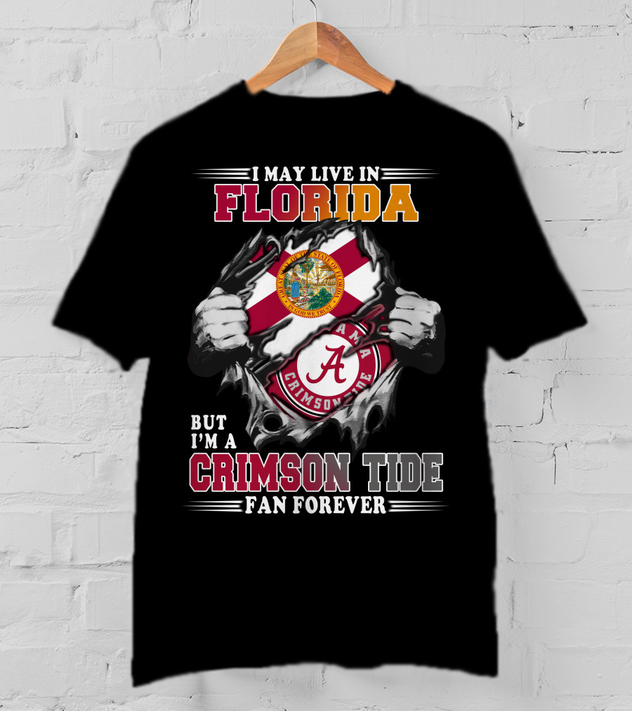 Florida Residency Crimson Tide Fan Forever Alabama Football Loyalty T-Shirt