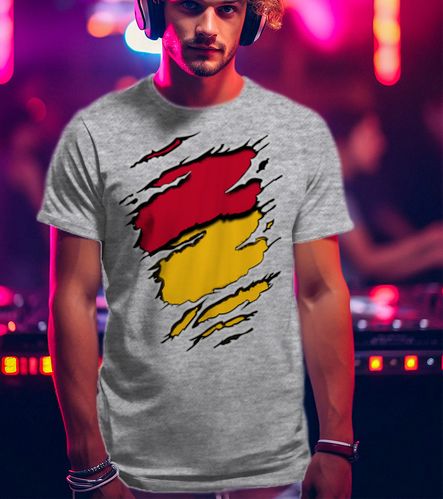 5Stee Red And Yellow Scratch Marks T-Shirt