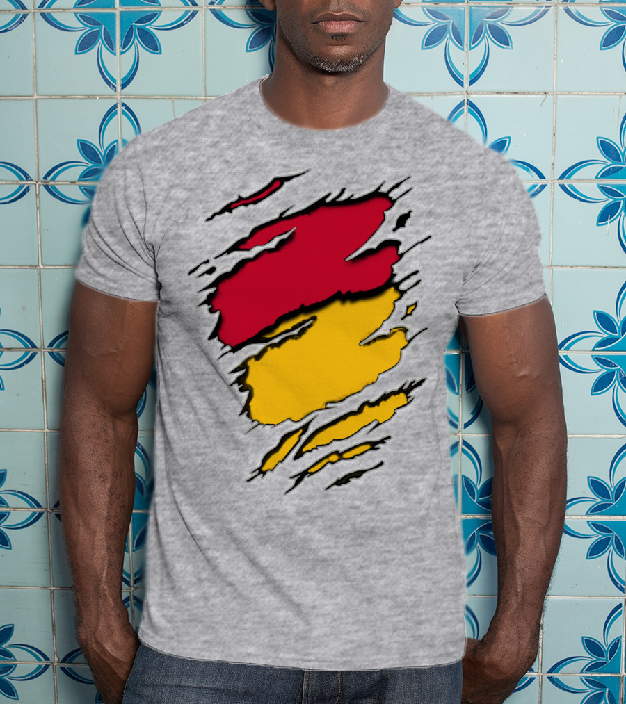 5Stee Red And Yellow Scratch Marks T-Shirt