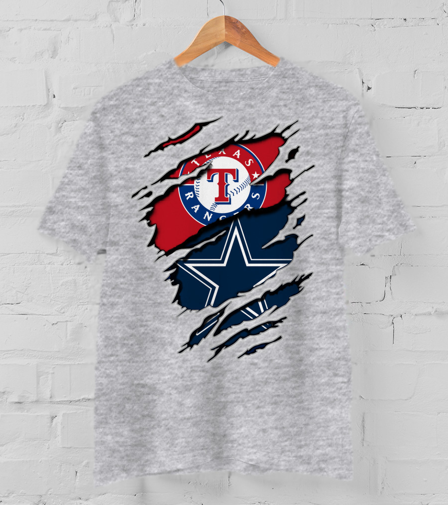 Texas Rangers Dallas Cowboys Logo Mashup T-Shirt