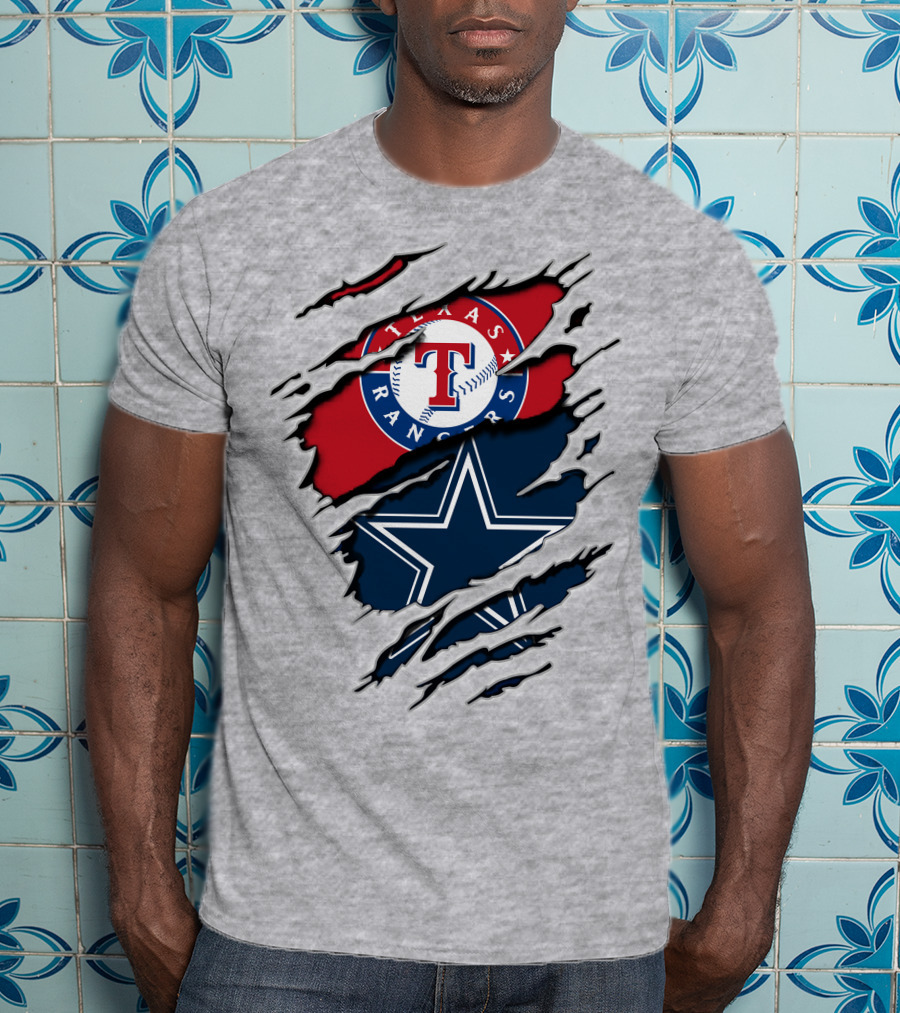 Texas Rangers Dallas Cowboys Logo Mashup T-Shirt