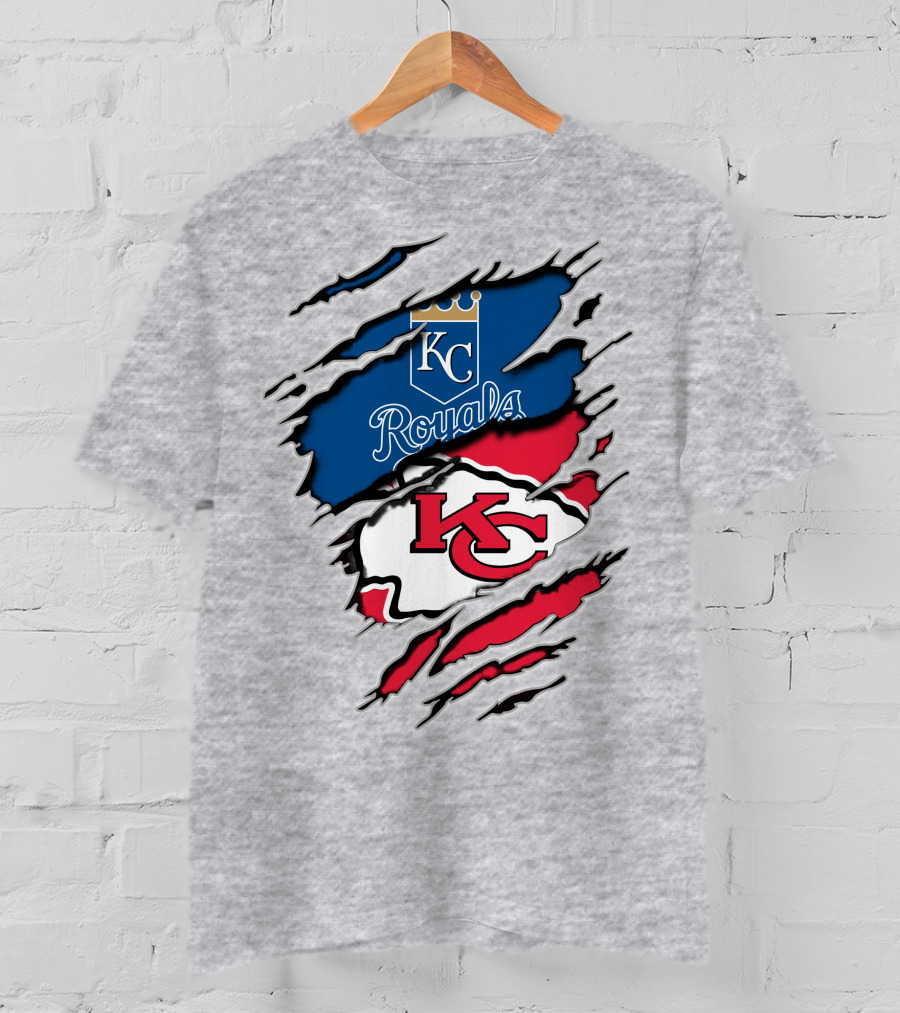 KC Royals KC Chiefs Torn Claw Marks T-Shirt