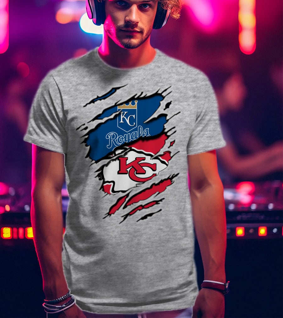 KC Royals KC Chiefs Torn Claw Marks T-Shirt