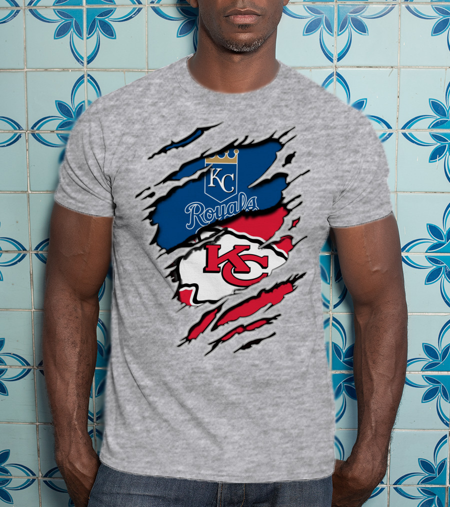 KC Royals KC Chiefs Torn Claw Marks T-Shirt