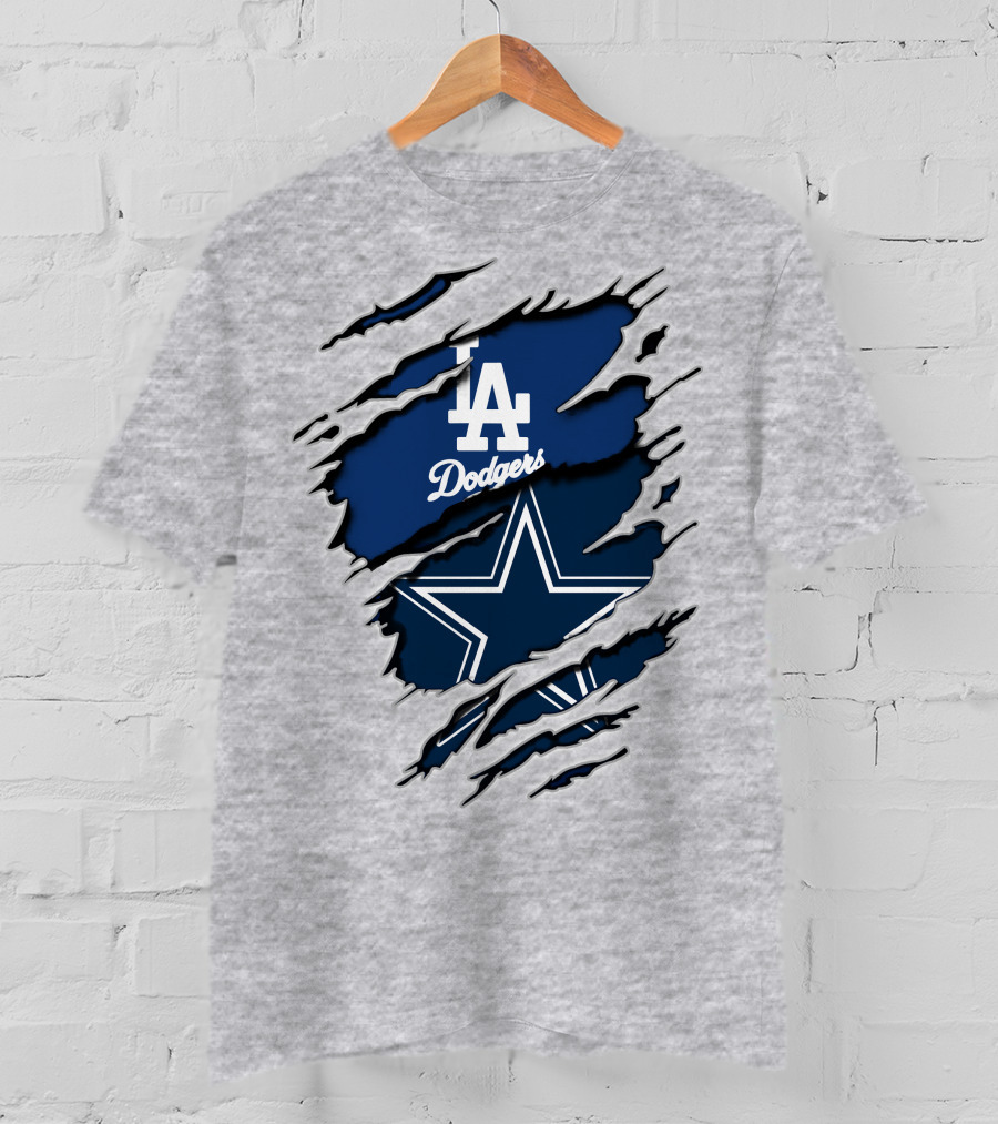 LA Dodgers And Cowboys Star Iconography T-Shirt
