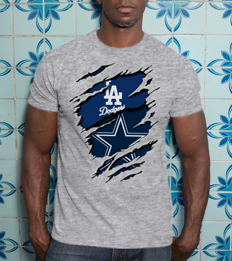 LA Dodgers And Cowboys Star Iconography T-Shirt