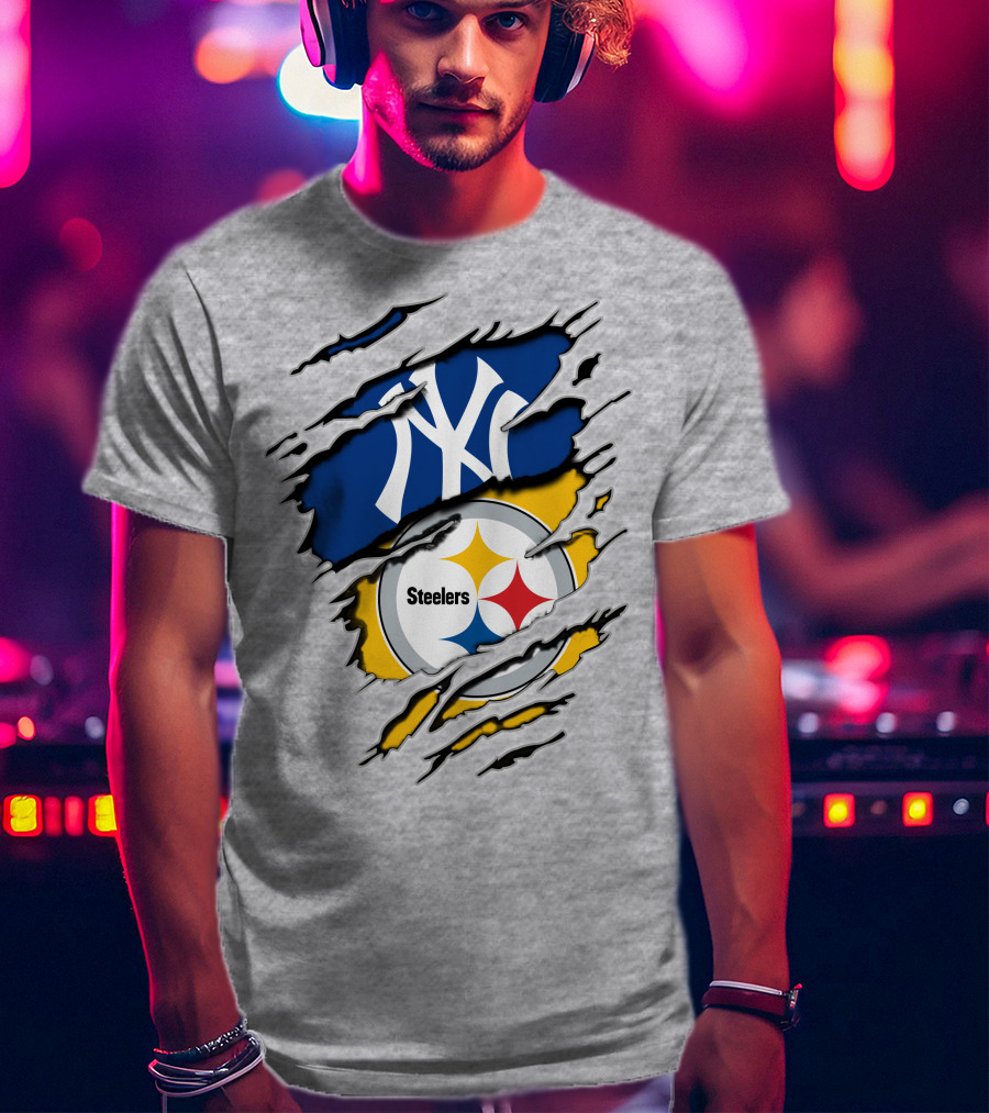 Steelers Yankees Torn Layered T-Shirt