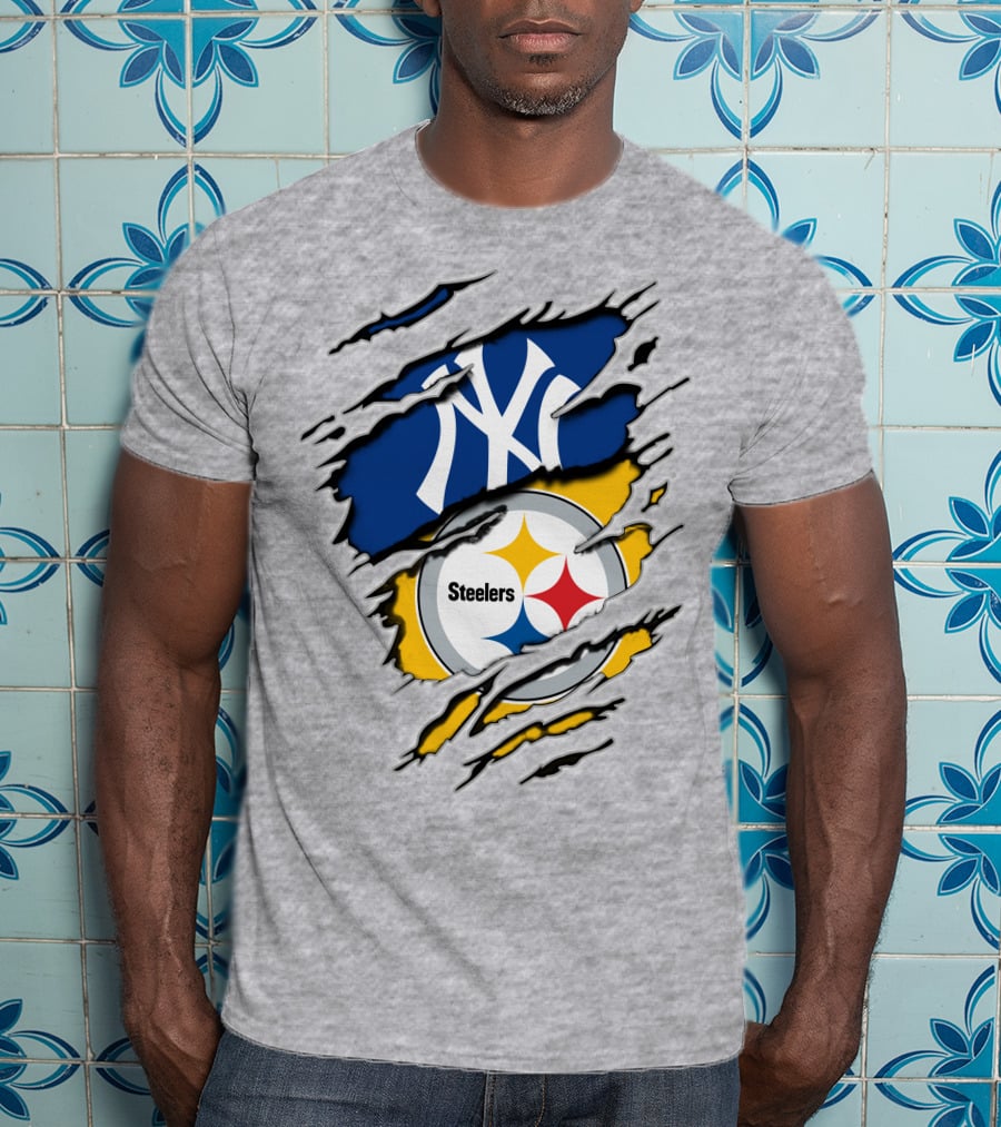 Steelers Yankees Torn Layered T-Shirt