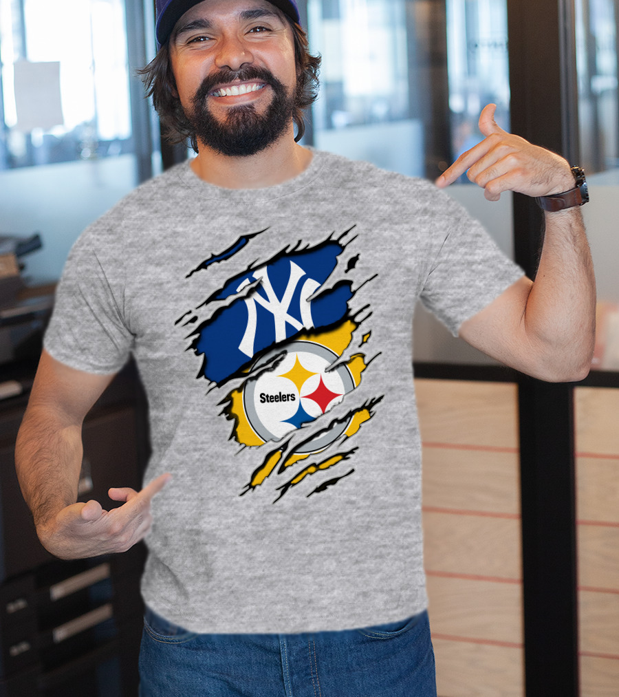 Steelers Yankees Torn Layered T-Shirt