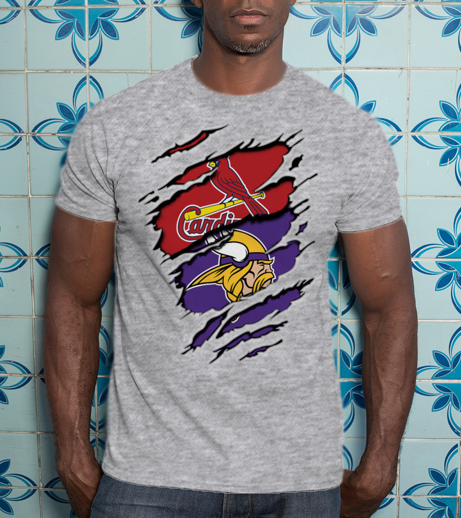 Minnesota Vikings And St. Louis Cardinals Crossover T-Shirt