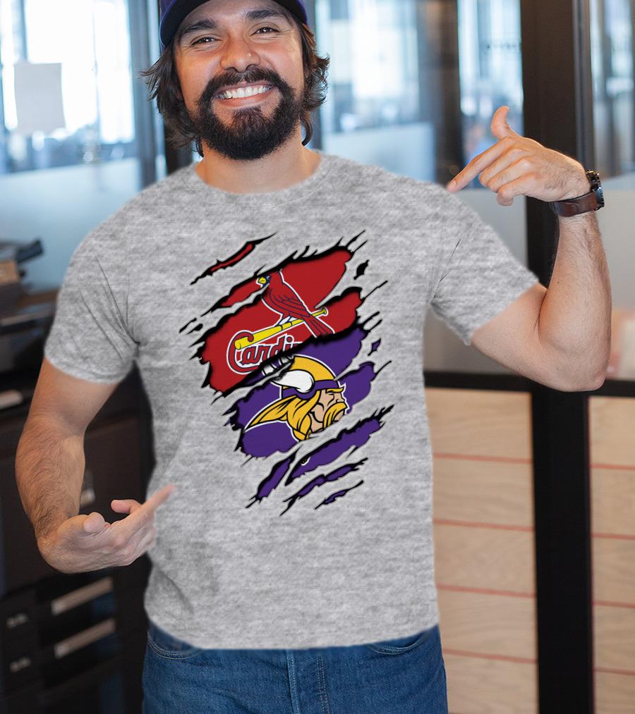 Minnesota Vikings And St. Louis Cardinals Crossover T-Shirt