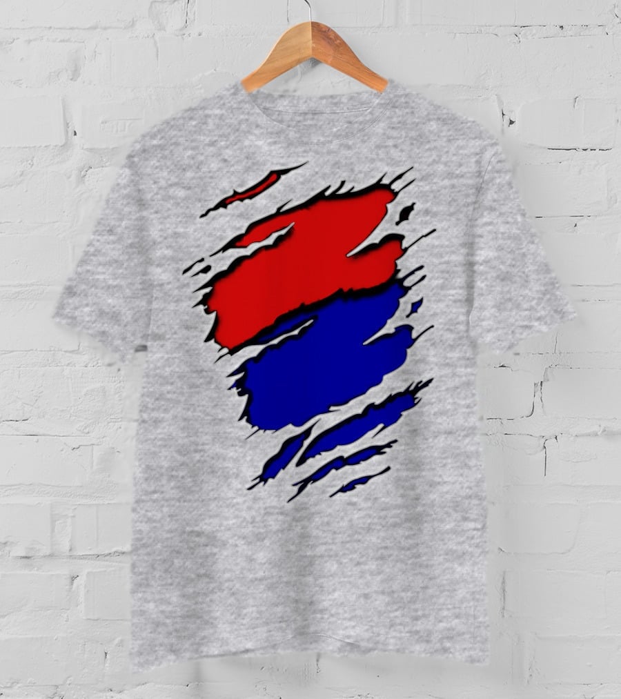 Buc Du Red Blue Claw Marks T-Shirt