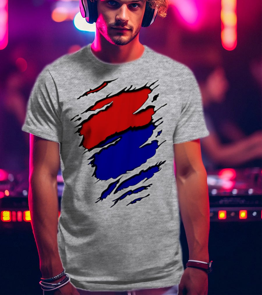 Buc Du Red Blue Claw Marks T-Shirt