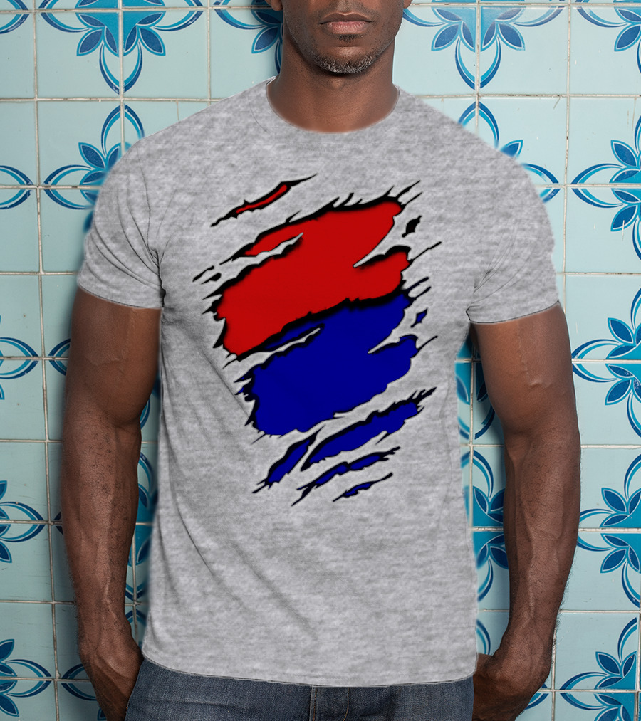 Buc Du Red Blue Claw Marks T-Shirt