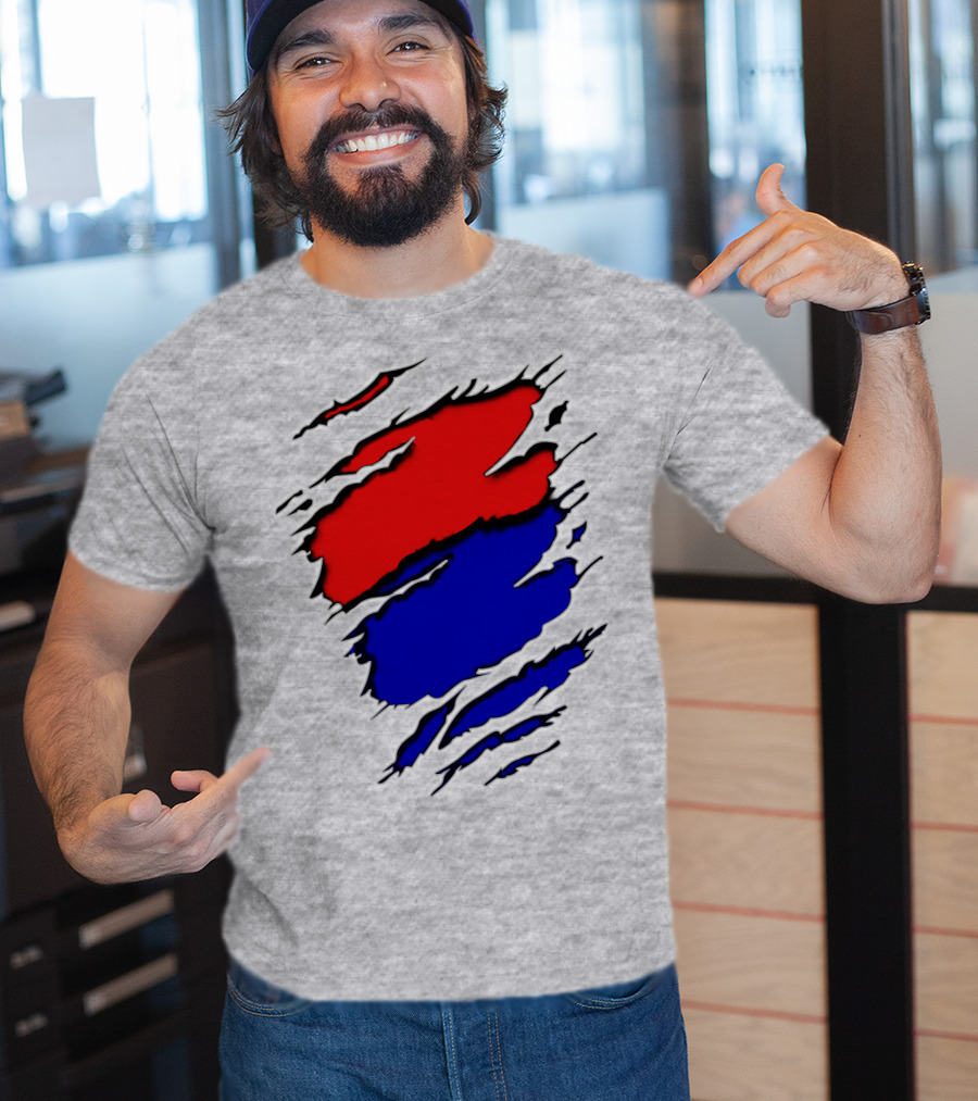Buc Du Red Blue Claw Marks T-Shirt
