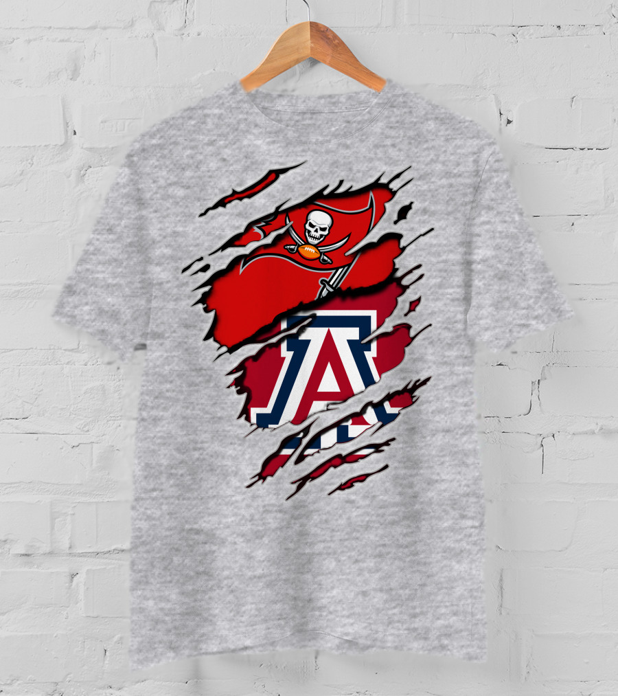 Buccaneers Arizona Wildcats Football Logo Crossover T-Shirt