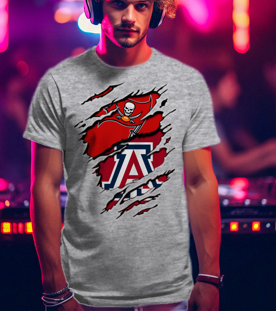 Buccaneers Arizona Wildcats Football Logo Crossover T-Shirt