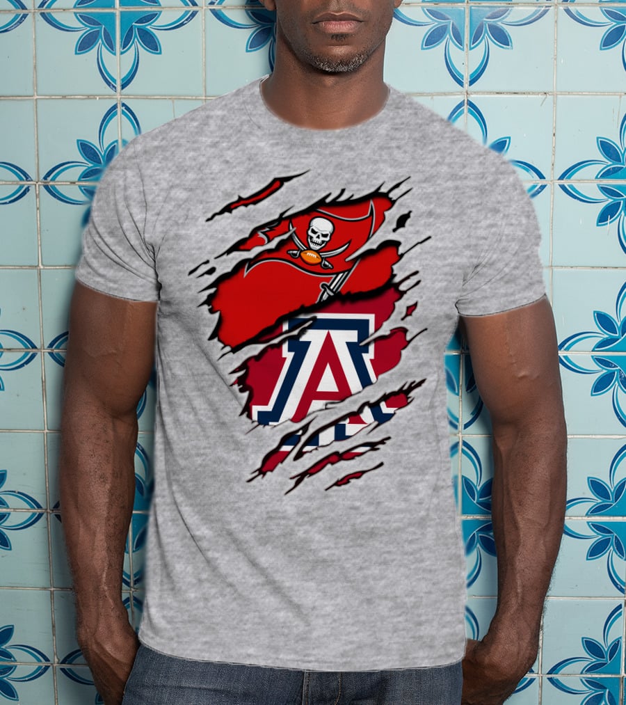 Buccaneers Arizona Wildcats Football Logo Crossover T-Shirt