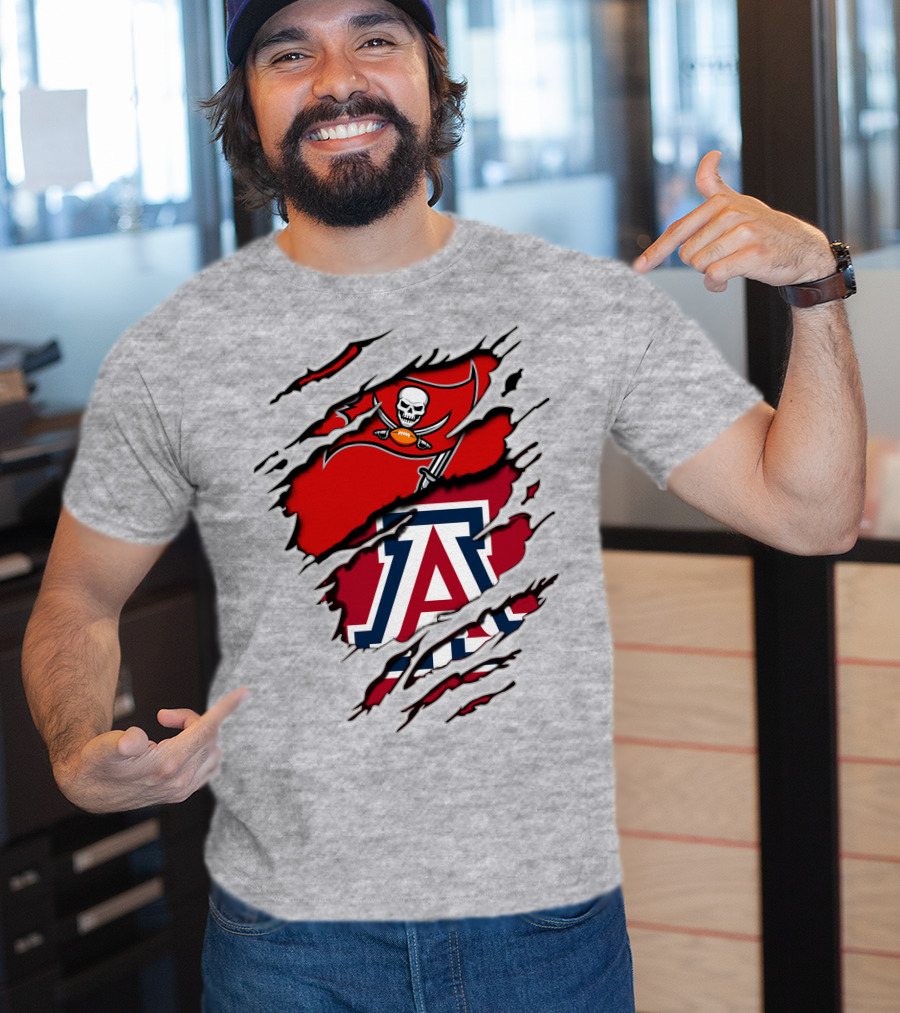 Buccaneers Arizona Wildcats Football Logo Crossover T-Shirt