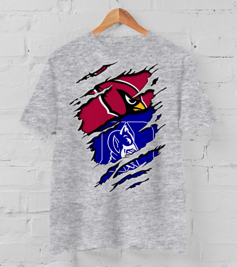 Cardinals And Duke Blue Devils Split T-Shirt