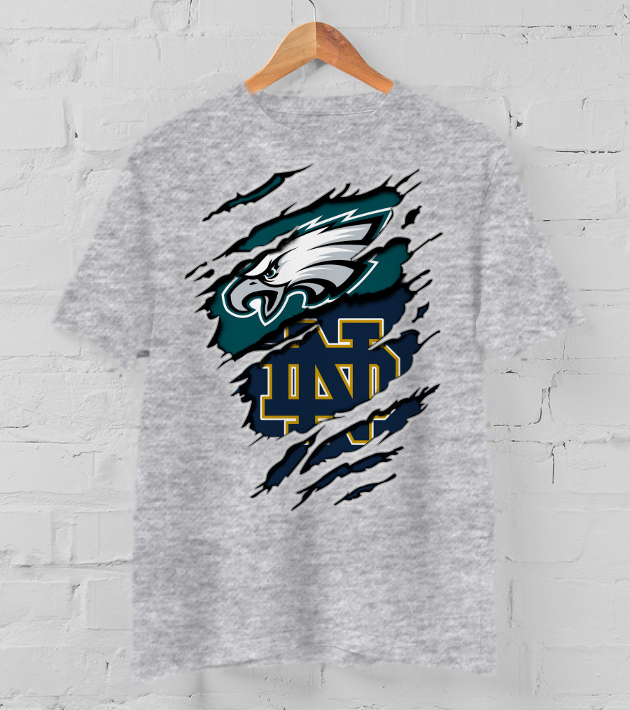Philadelphia Eagles Notre Dame Fighting Irish Fan Spirit T-Shirt