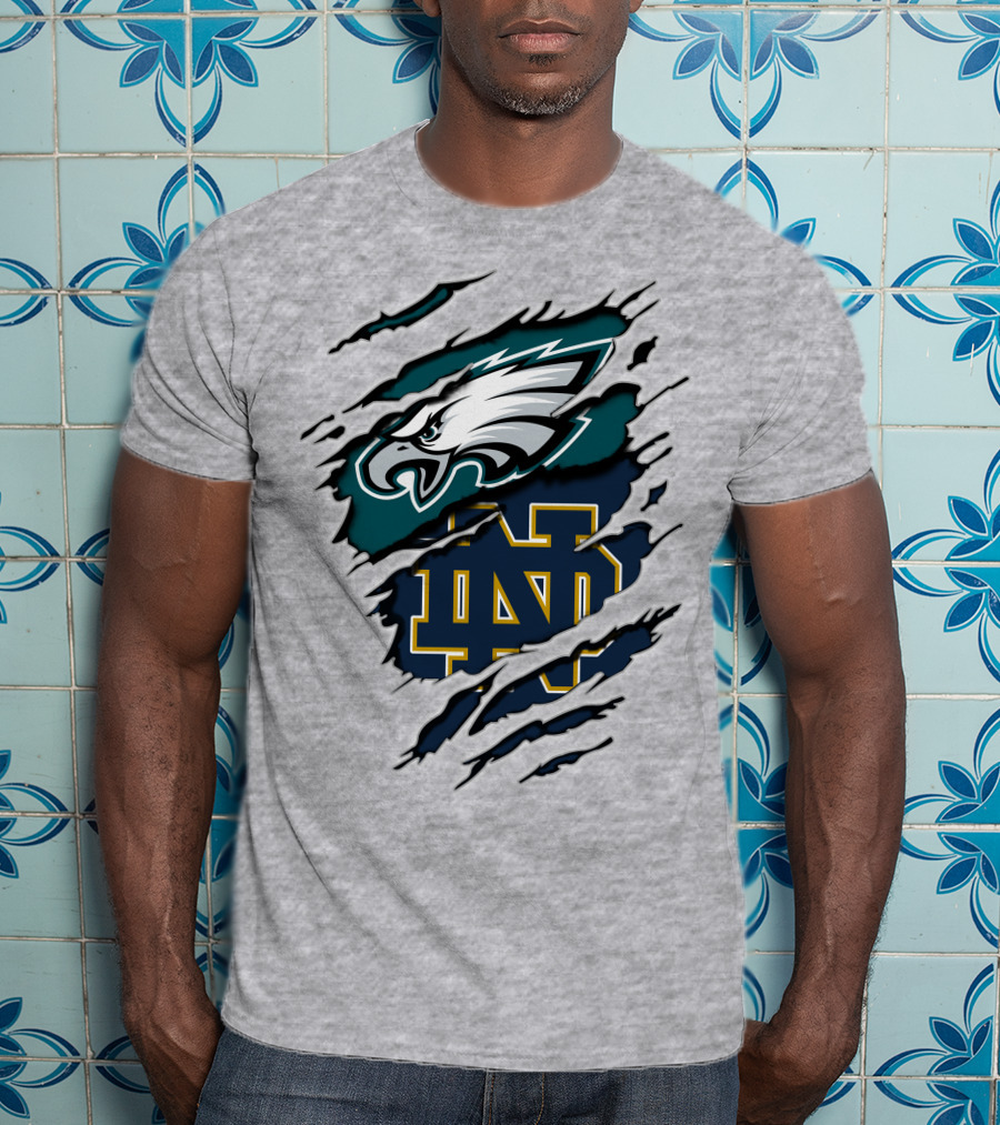 Philadelphia Eagles Notre Dame Fighting Irish Fan Spirit T-Shirt