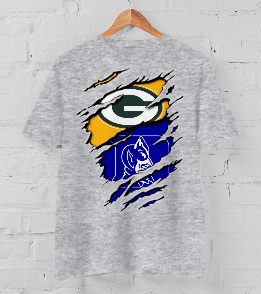 Green Bay Packers Duke Blue Devils Fusion T-Shirt