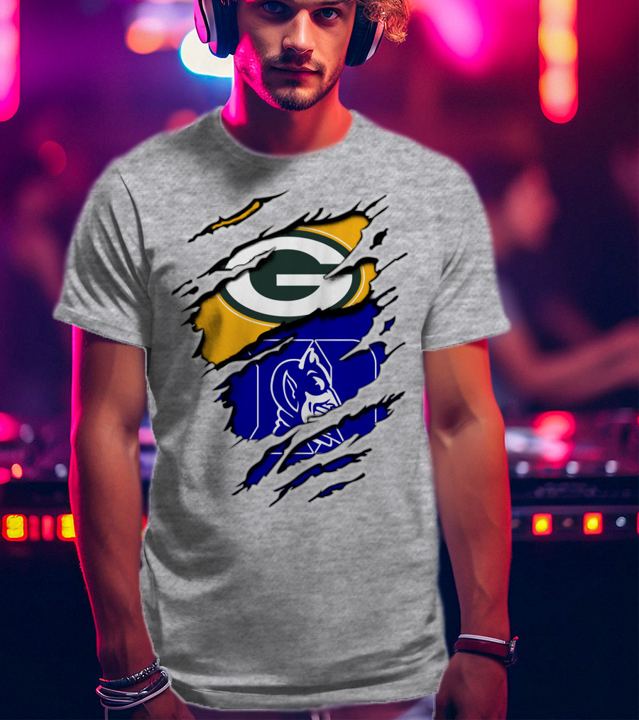 Green Bay Packers Duke Blue Devils Fusion T-Shirt