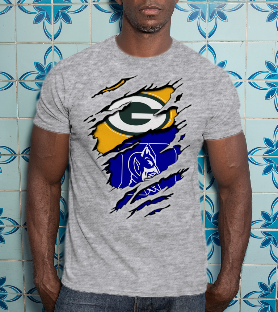Green Bay Packers Duke Blue Devils Fusion T-Shirt