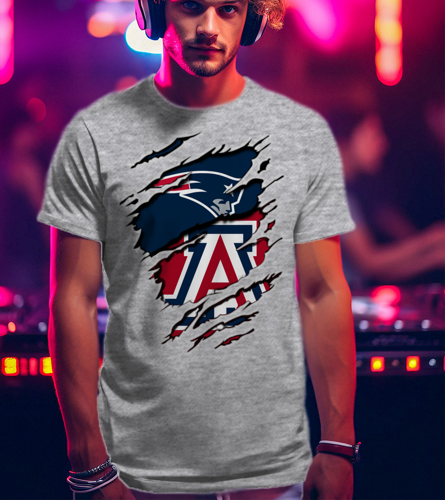 New England Patriots Arizona Wildcats Claw Rip T-Shirt
