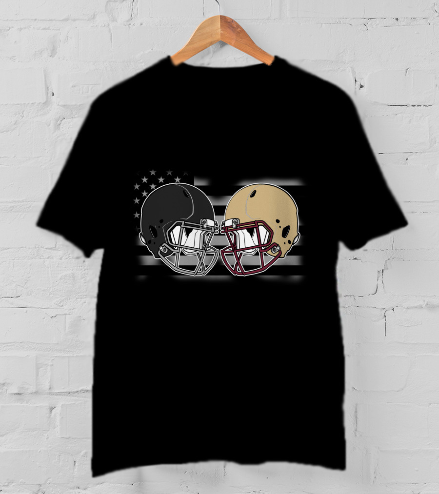 Bucca Semi American Football Helmets Flag T-Shirt