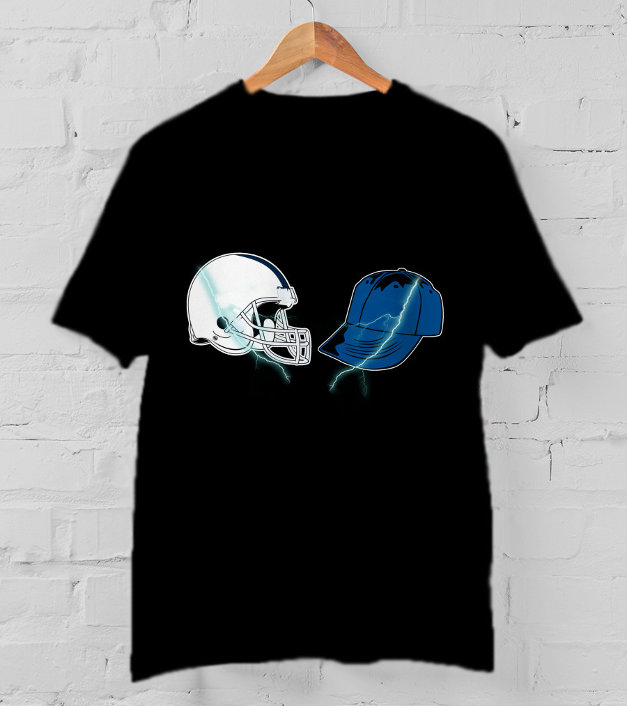 Football Helmet Cap Lightning Showdown T-Shirt