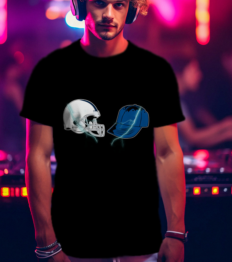 Football Helmet Cap Lightning Showdown T-Shirt