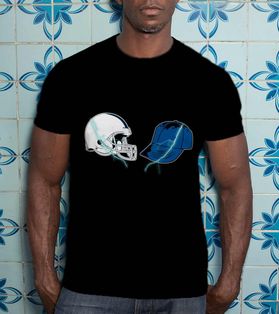 Football Helmet Cap Lightning Showdown T-Shirt