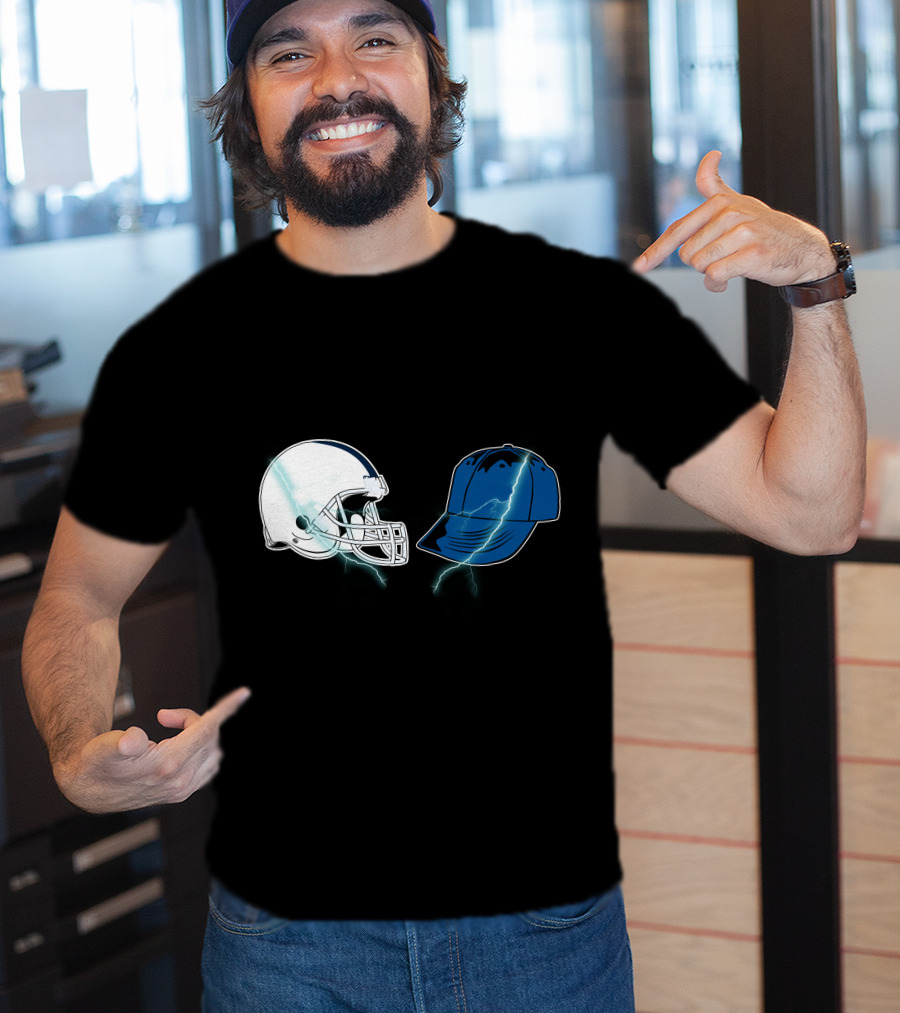 Football Helmet Cap Lightning Showdown T-Shirt