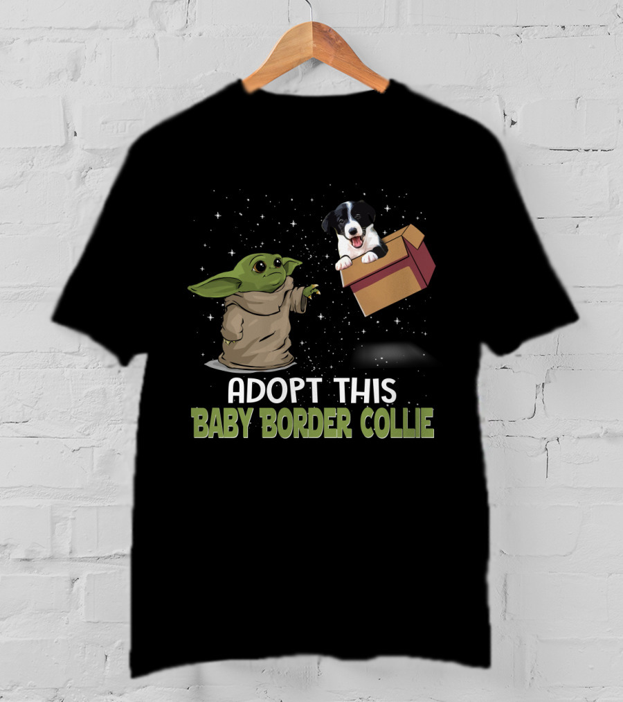 Adopt This Baby Yoda Border Collie T-Shirt