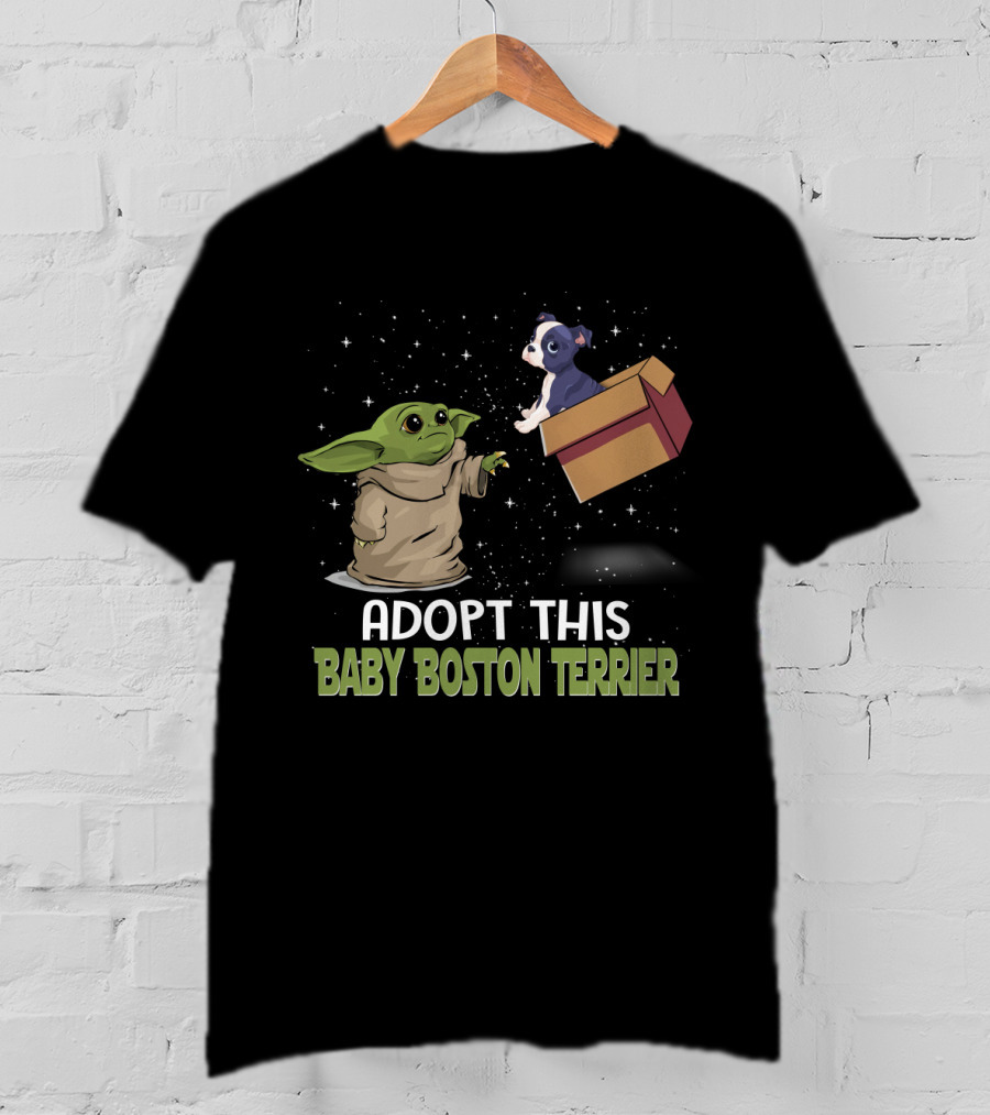 Adopt This Baby Boston Terrier Yoda Star Wars T-Shirt