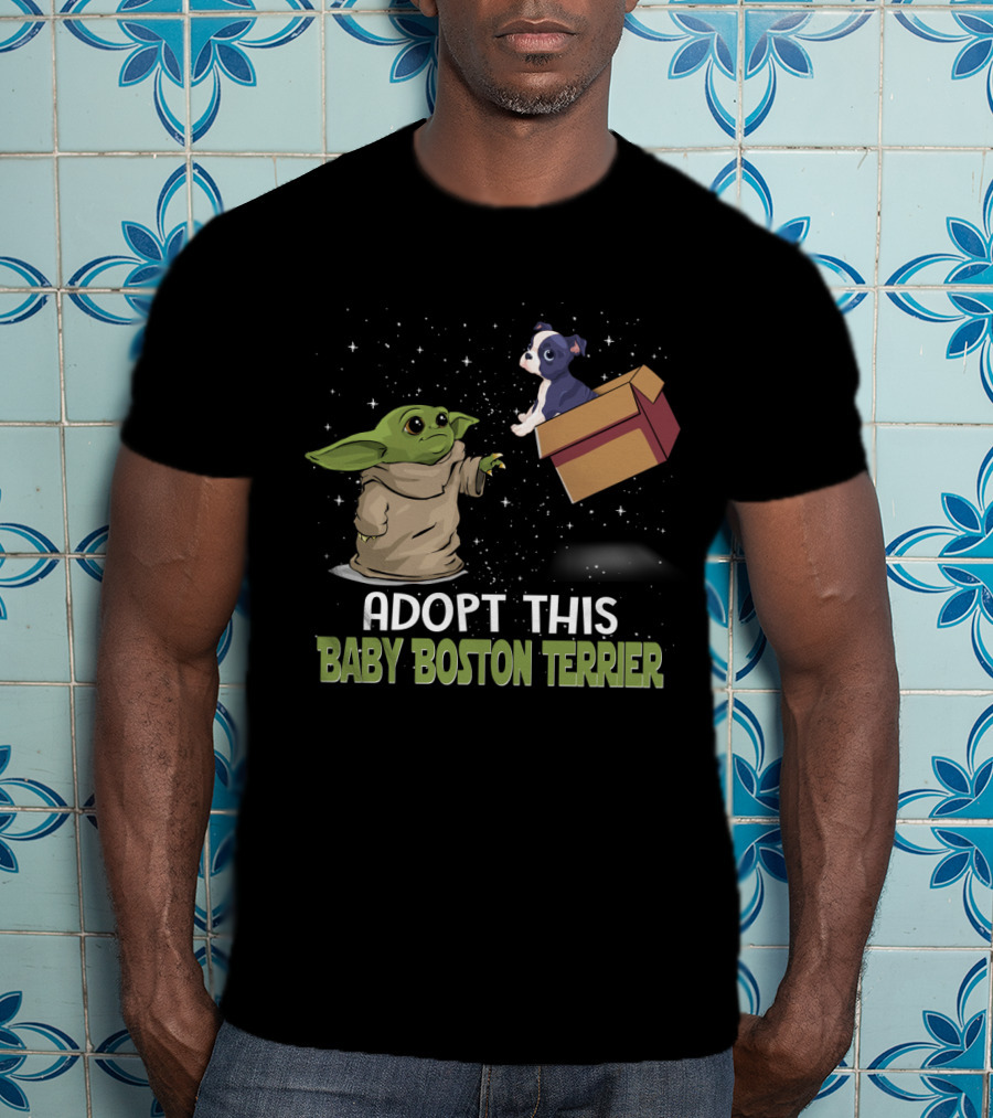 Adopt This Baby Boston Terrier Yoda Star Wars T-Shirt