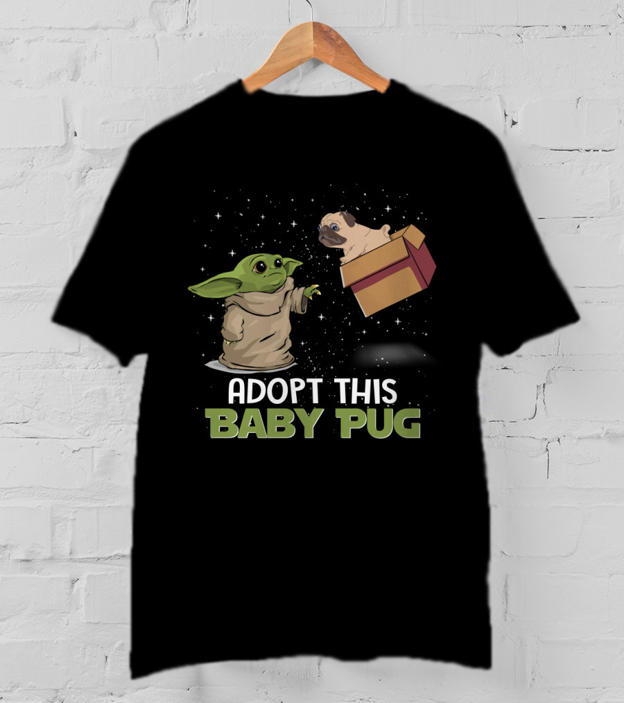 Adopt This Baby Pug Baby Yoda Floating Box T-Shirt