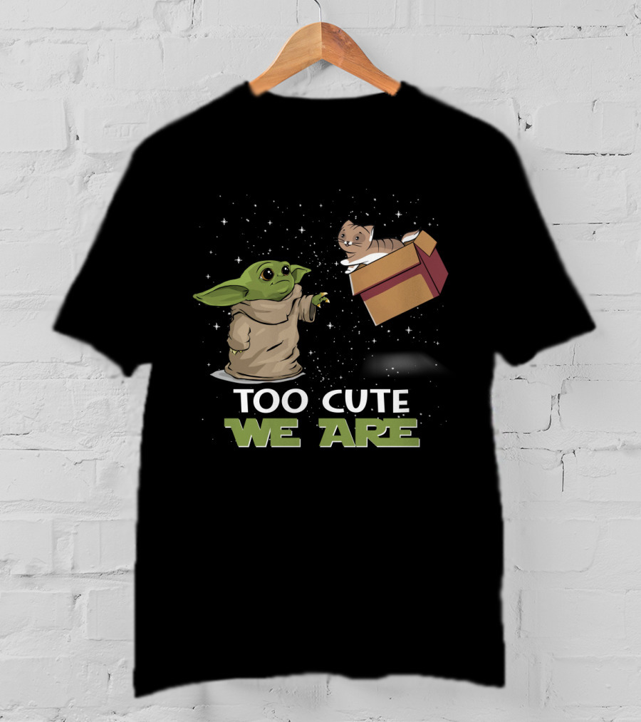 Too Cute We Are Baby Yoda And Cat T-Shirt